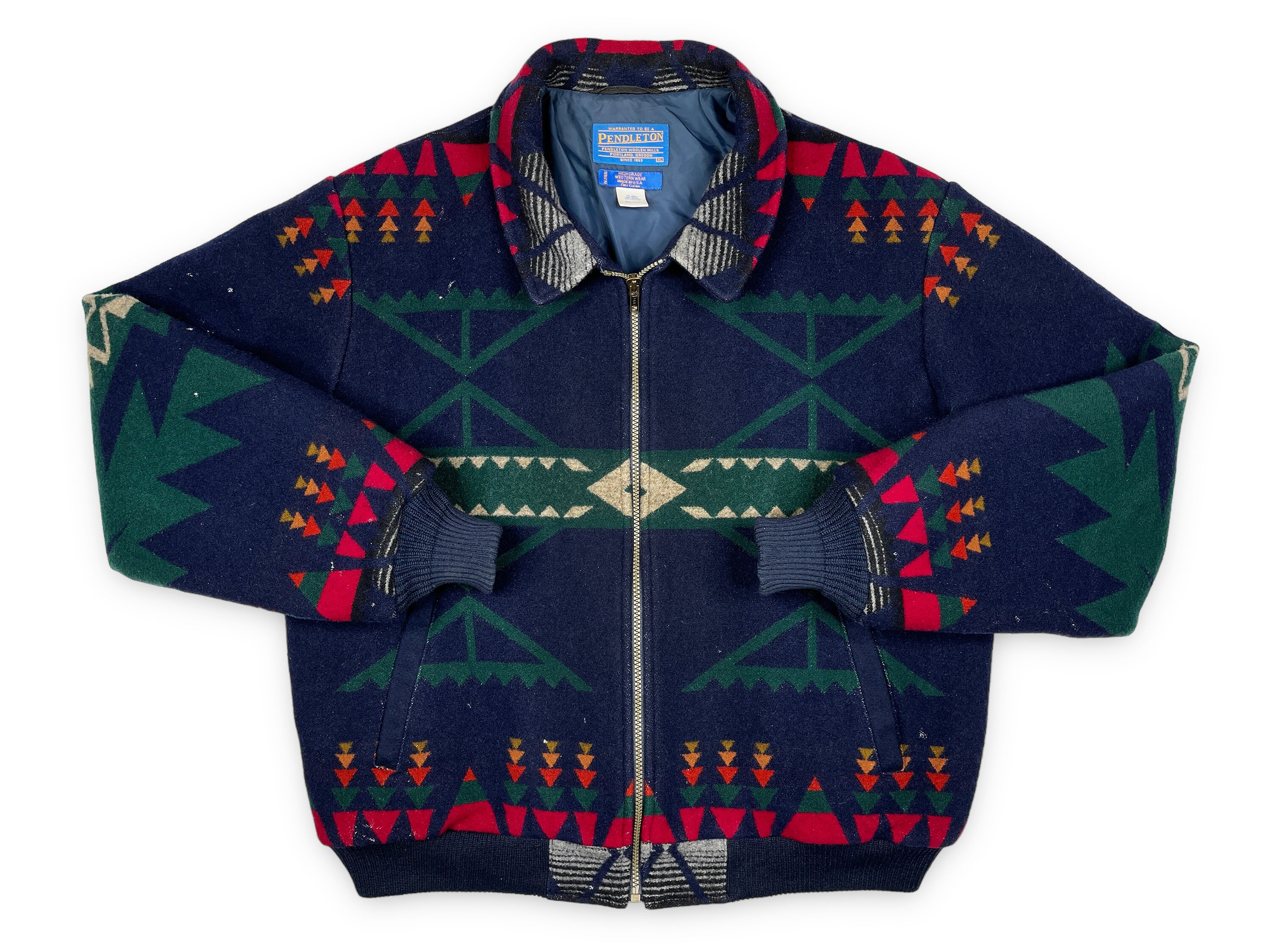 Vintage Pendleton Jacket High Grade Western Wear 80s 90s Southwestern Bomber Wool Blanket DISTRESSED R4 Etsy