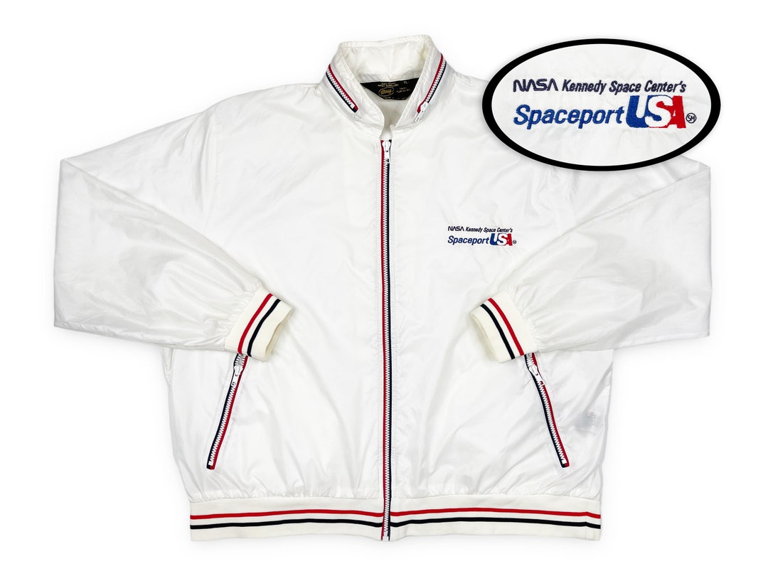 Vintage Kennedy Space Center Windbreaker Jacket 80s NASA Spaceport R3 ...
