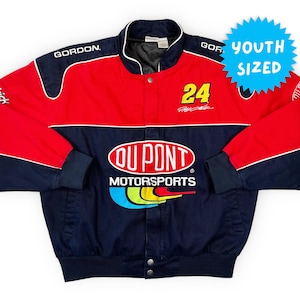 Vintage Jeff Gordon Jacket NASCAR Racing 90s 00s Dupont YOUTH LARGE R6