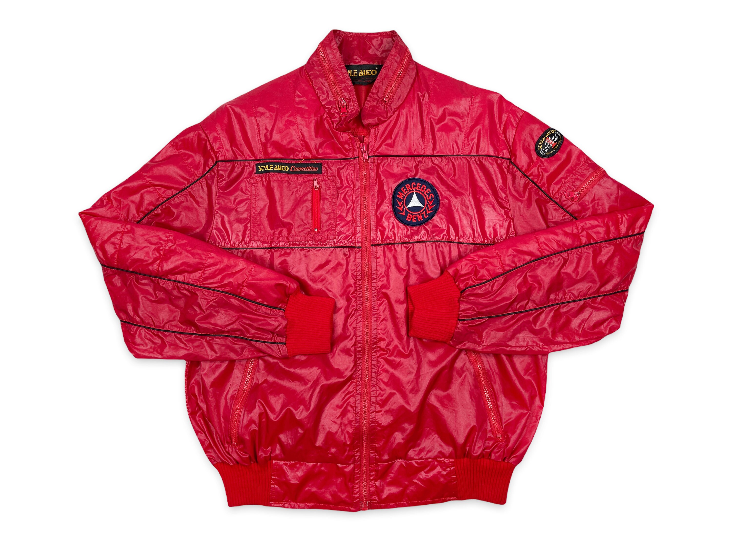 Vintage Mercedes Benz Bomber Jacket Style Auto Racing 80s 90s Windbreaker R3
