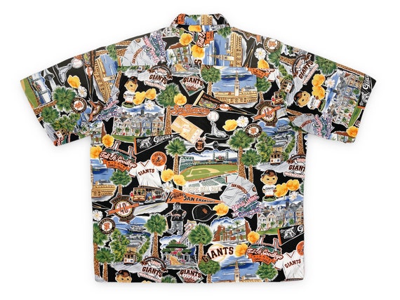 goodboyVTG Vintage San Francisco Giants Hawaiian Shirt 90s Reyn Spooner Camp Distressed R01