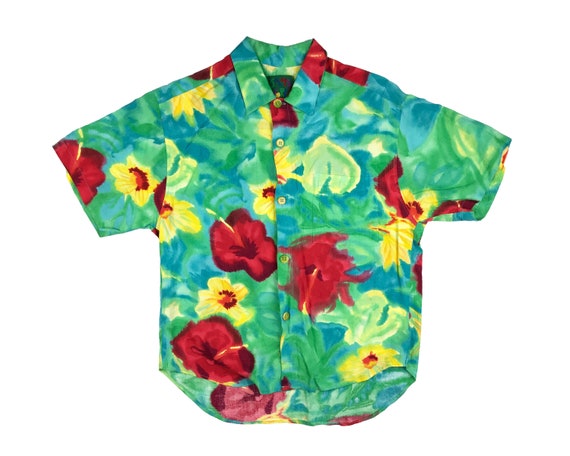 Vintage Jams World Floral Hawaiian Shirt Flowers A