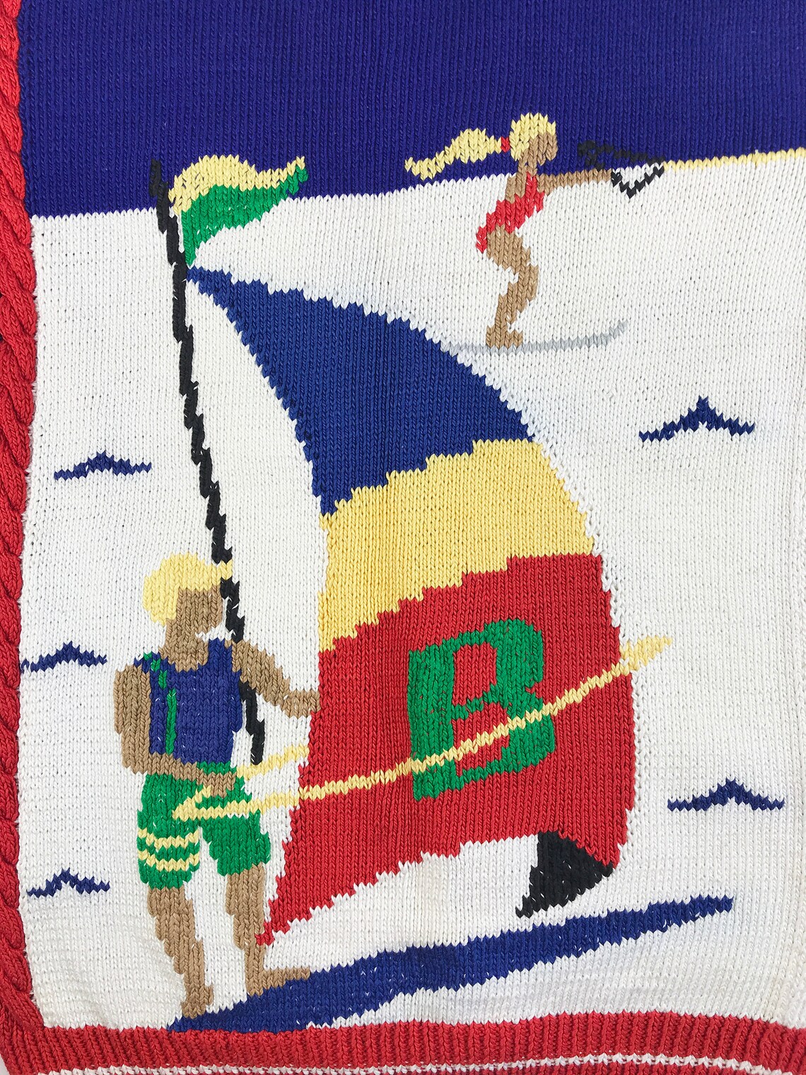 Vintage Boating Sweater 80s Cardigan Berek Nautical Sailing Etsy