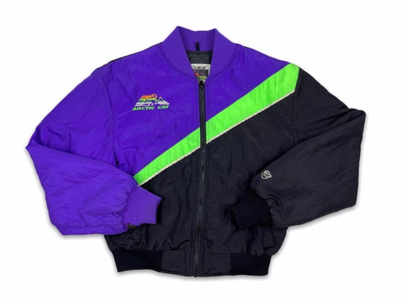 Vintage Arctic Cat Windbreaker 90s Snowmobiling Jacket Snowmobile Neon R7