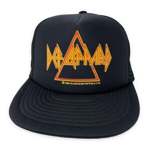 Vintage Def Leppard Hat 80s Snapback Trucker Cap Rock Concert Band B2 image 1