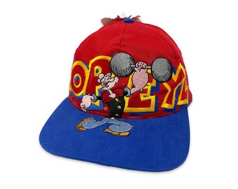 Vintage Popeye Hat 90s Snapback Cap 