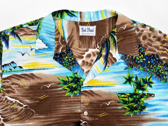Vintage Hawaiian Shirt 80s Tropical Island Ocean … - image 3