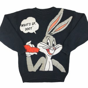 Vintage Bugs Bunny Sweater 80s 90s Acrylic Looney Tunes - Etsy