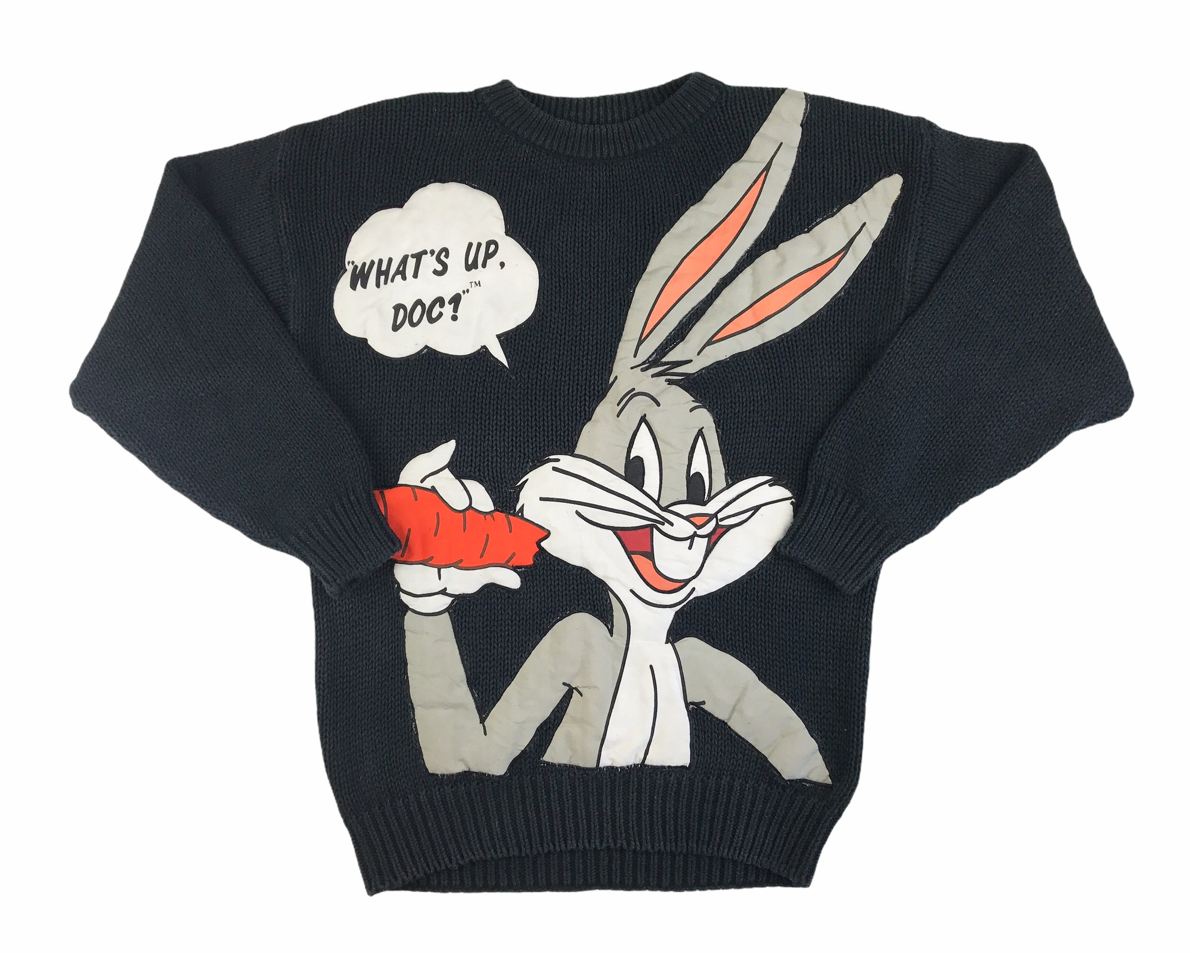 Vintage 1990s Bugs Bunny Looney Tunes Wool Varsity - Depop