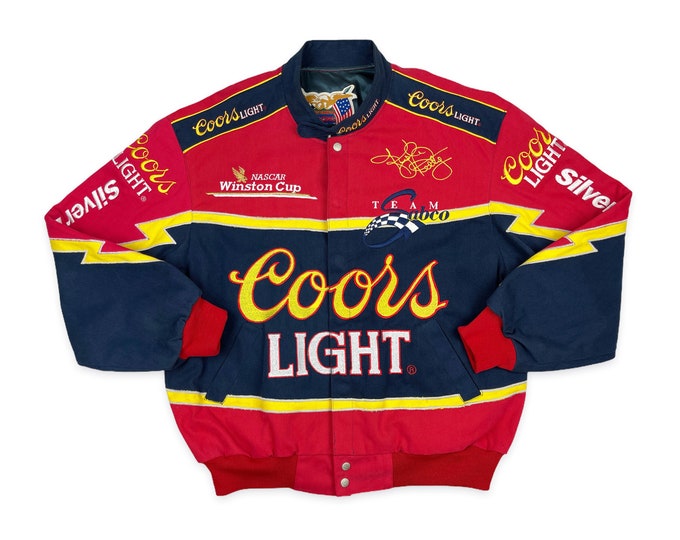 Vintage Nascar Coors Light Jacket Jeff Hamilton Racing 90s Winston Cup