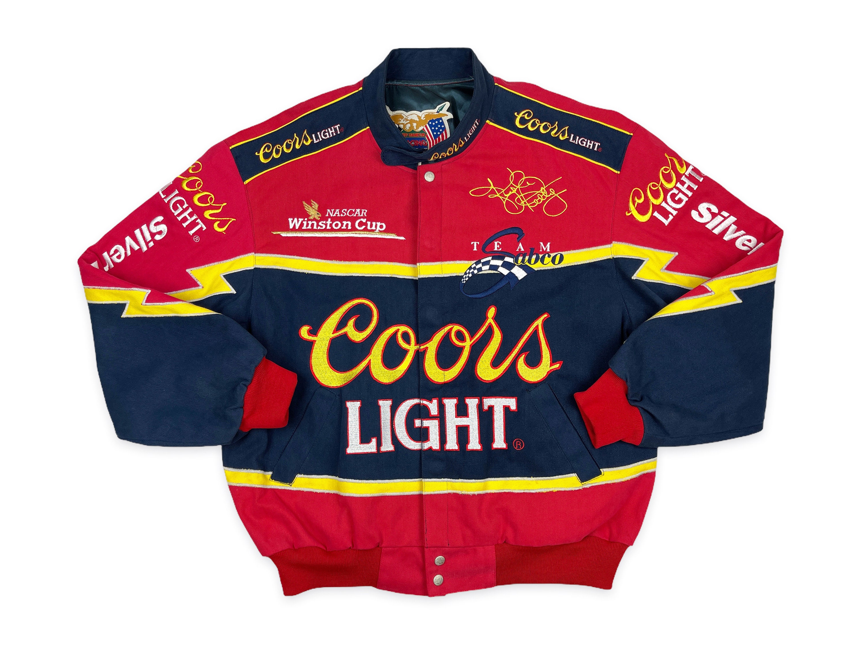 Vintage Nascar Coors Light Jacket Jeff Hamilton Racing 90s Winston Cup Series Silver Bullet Kyle Petty R8