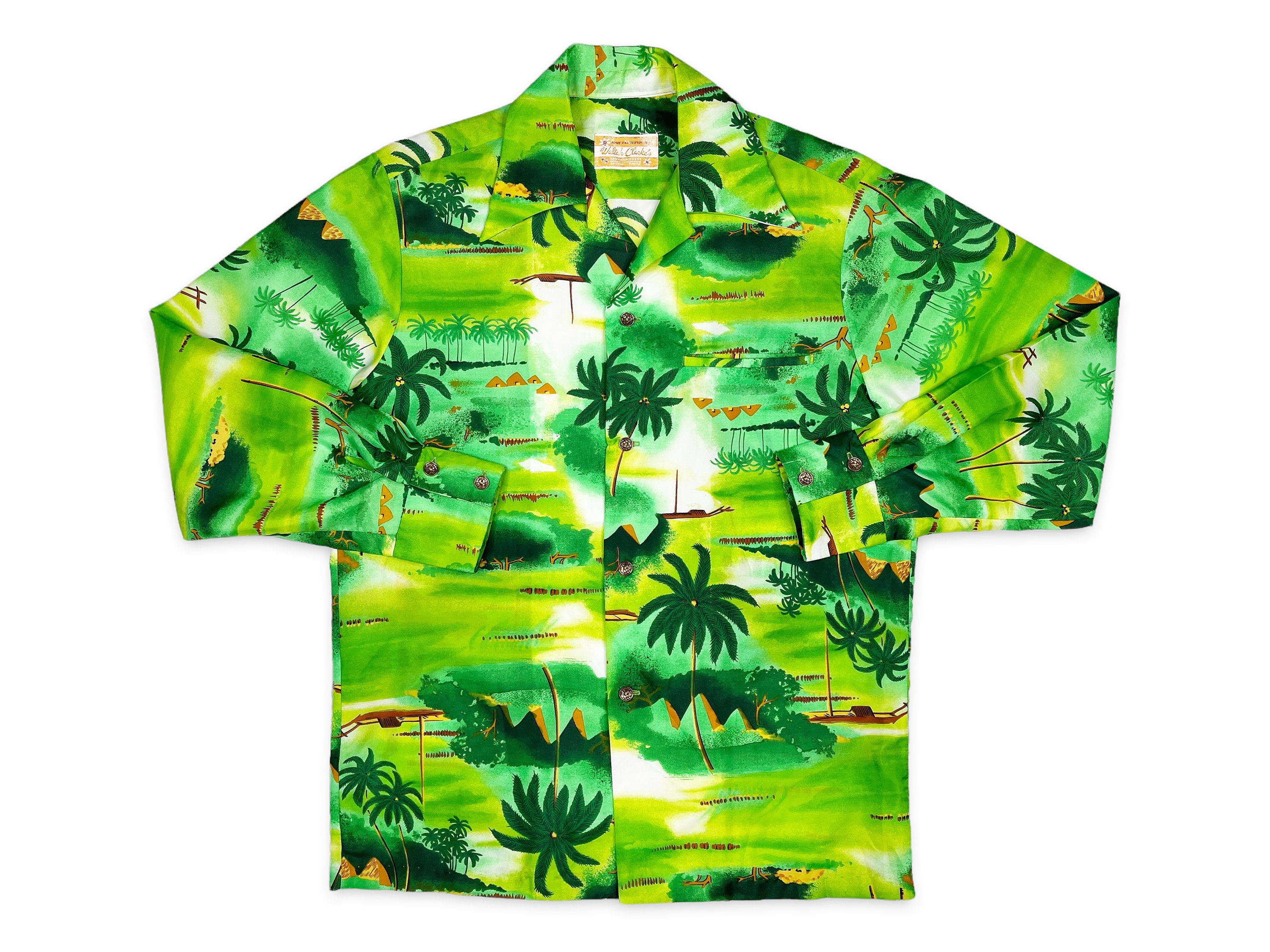 Kleding Herenkleding Overhemden & T-shirts Oxfords & Buttondowns Vintage jaren 1960 psychedelische hippie Hawaiian Waltah Clarkes shirt 