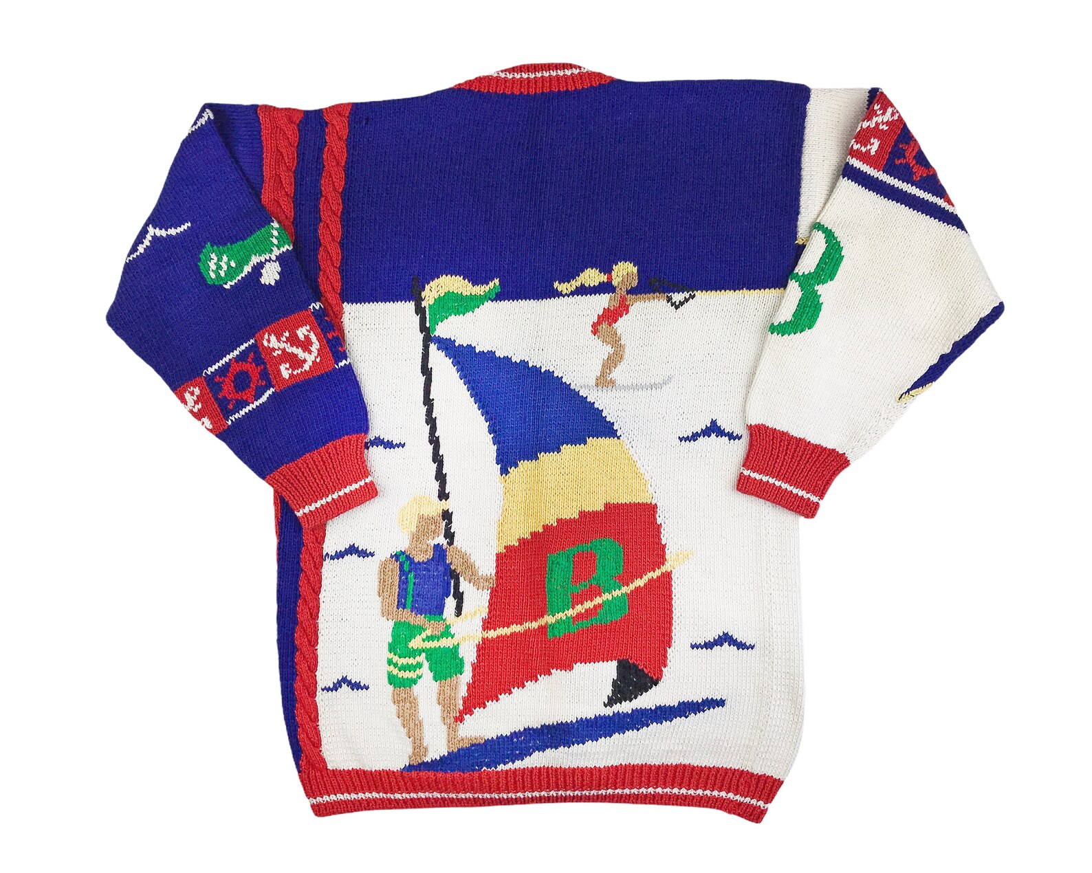 Vintage Boating Sweater 80s Cardigan Berek Nautical Sailing Etsy