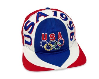 Vintage 1996 Atlanta Olympics Hat Lapel Tie Pin USA Olympic Rings 