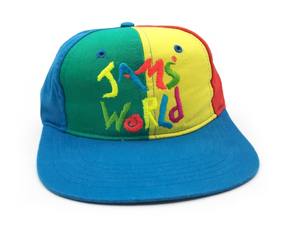 Vintage Jams World Hat 90s Snapback Colorblock B5