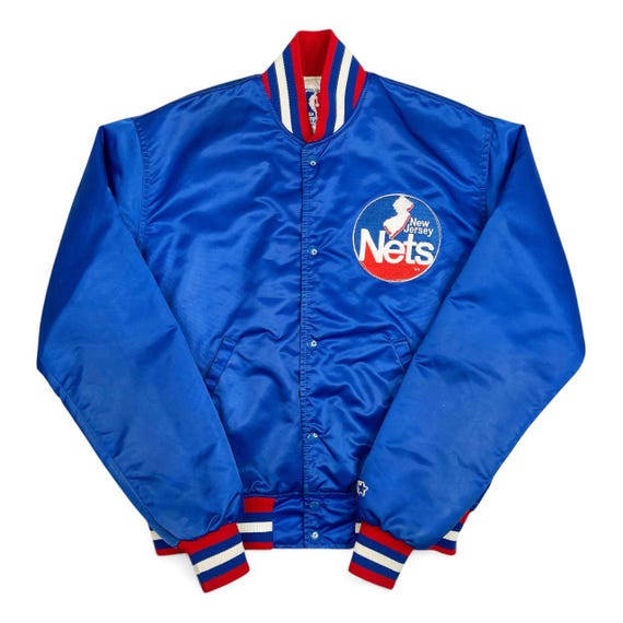 Vintage New Jersey Nets Jacket • 80s 90s NBA Starter Satin Bomber