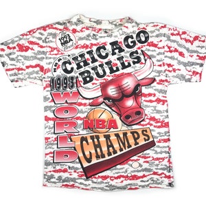 RetroRise1 Vintage Chicago Bulls Three Peat Competitor View T-Shirt Medium 1993 NBA 90s