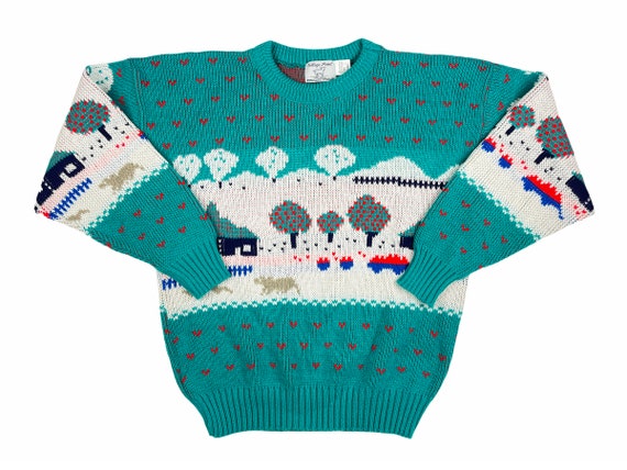 Vintage Winter Sweater 80s Acrylic Kawaii Ugly G3
