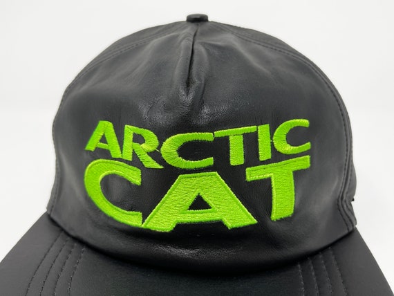 Vintage Arctic Cat Leather Hat 90s 