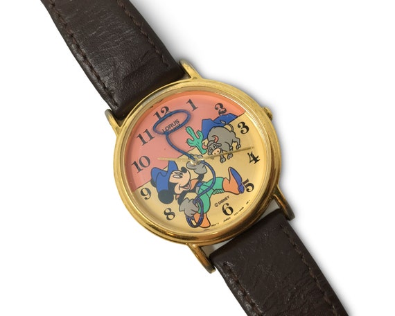 Vintage Mickey Mouse Watch Cowboy Lasso 90s Disney