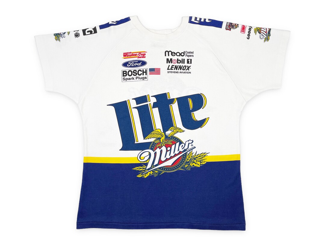 Vintage Miller Lite Racing Shirt NASCAR Rusty Wallace Beer 90s Etsy