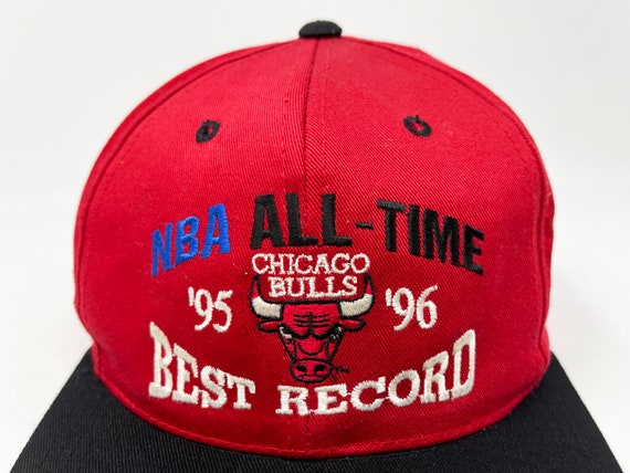 Vintage Chicago Bulls Snapback Hat 90s NBA Best Record Ever 1996 Michael Jordan B3