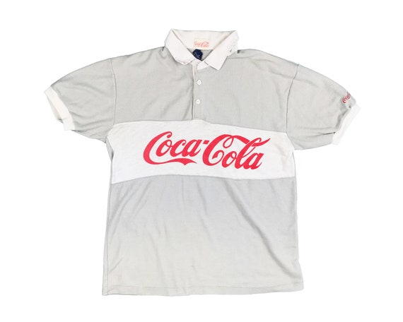Vintage Coca Cola Rugby Polo Striped Shirt 80s Cok