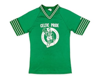 Vintage Boston Celtics Shirt 70s V-Neck NBA DISTRESSED V19