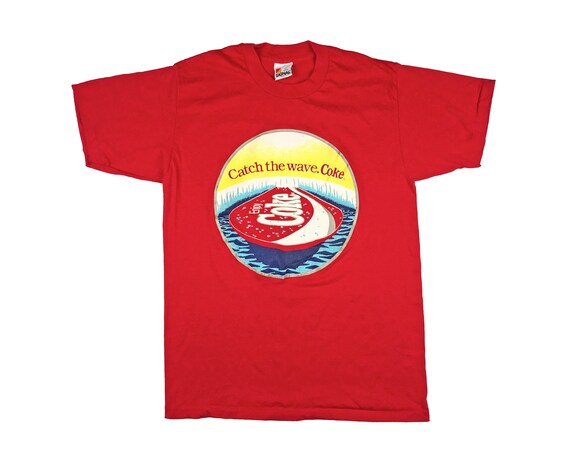 Vintage Coca Cola Shirt 80s Coke Catch A Wave Surf
