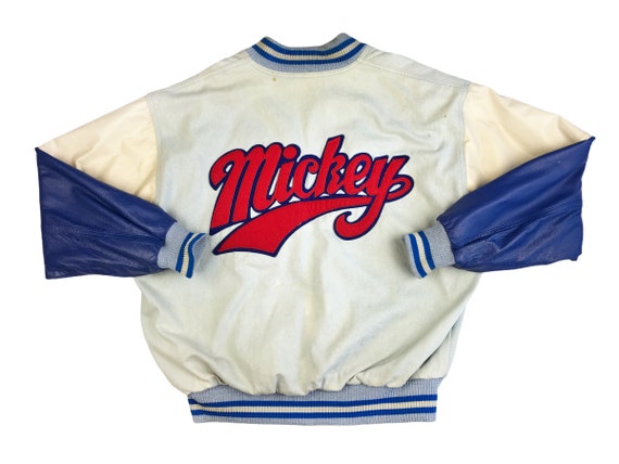 Vintage Mickey Mouse Varsity Leather Jacket 90s De