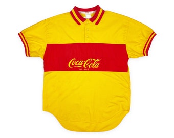 Vintage Coca Cola Polo Shirt 80s Coke STAINED V14