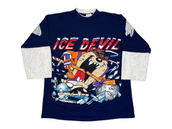 Vintage St Louis Blues Hockey NHL Looney Tunes Taz Sweatshirt 