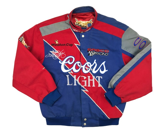 Vintage Nascar Coors Light Jacket Jeff Hamilton Racing 90s Winston Cup