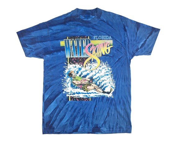 Vintage Water Skiing Shirt 90s Tie Dye Florida V5 - Etsy
