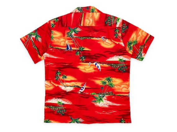 Vintage Hawaiian Shirt 70s 80s Tropical Island Al… - image 2