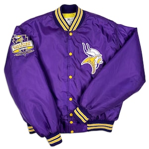 Vintage Minnesota Vikings Jacke 80er 90er Jahre West Wind Bomber NFL Saison-Karte Inhaber R5