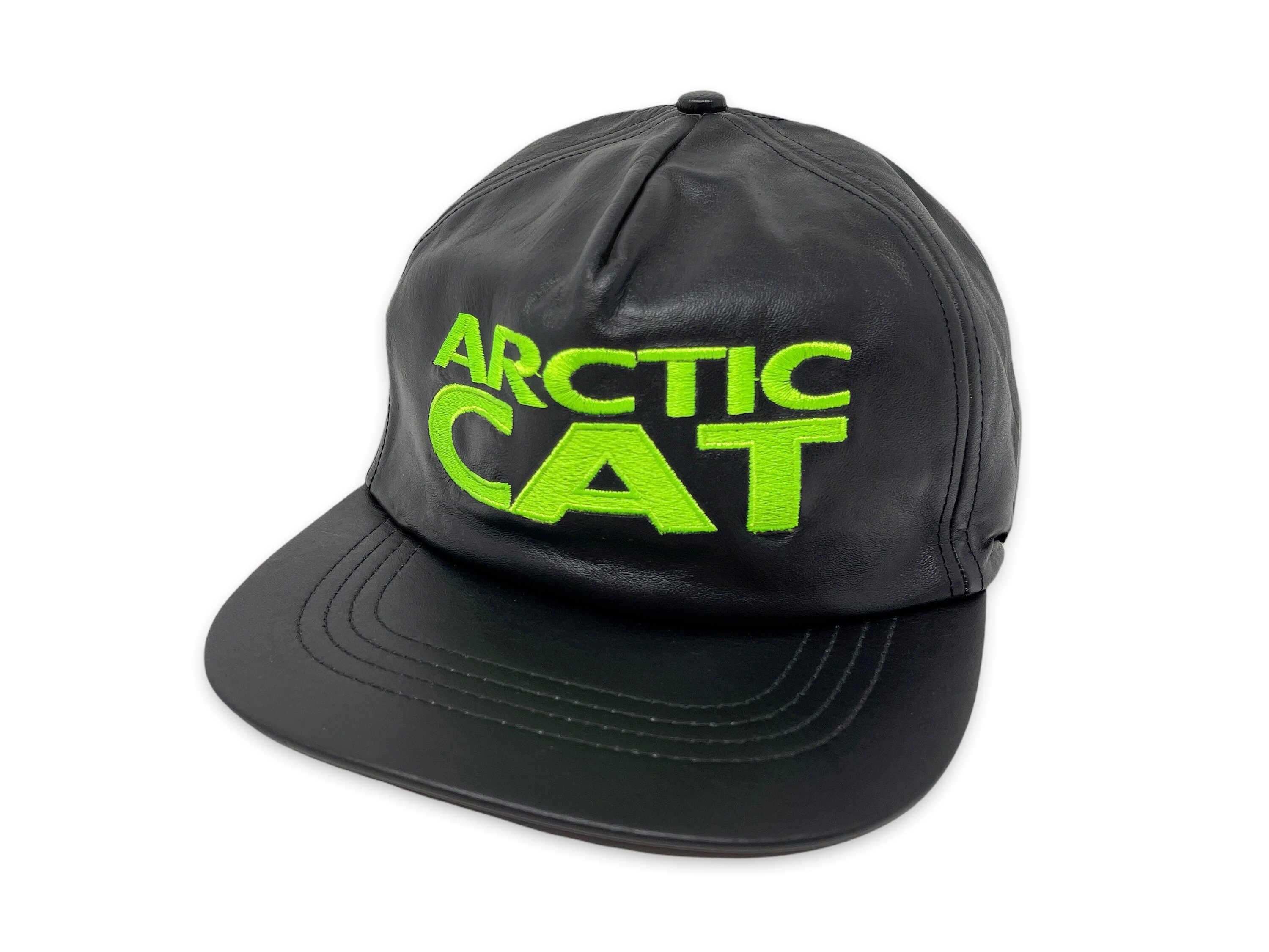 Vintage Arctic Cat Leather Hat 90s 