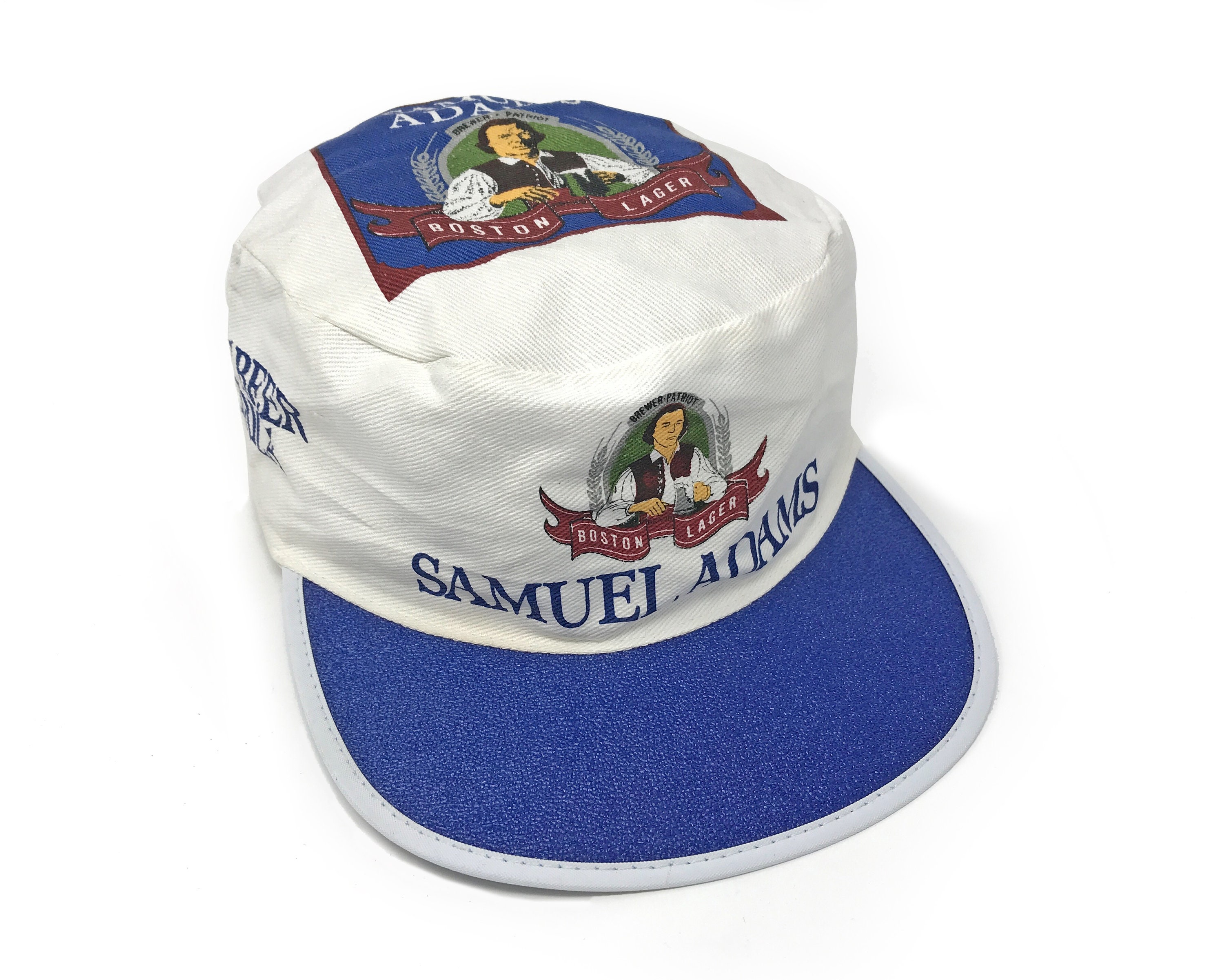 Vintage Sam Adams Painters Hat Cap 90s Samuel Boston Lager Beer Brewery B2  