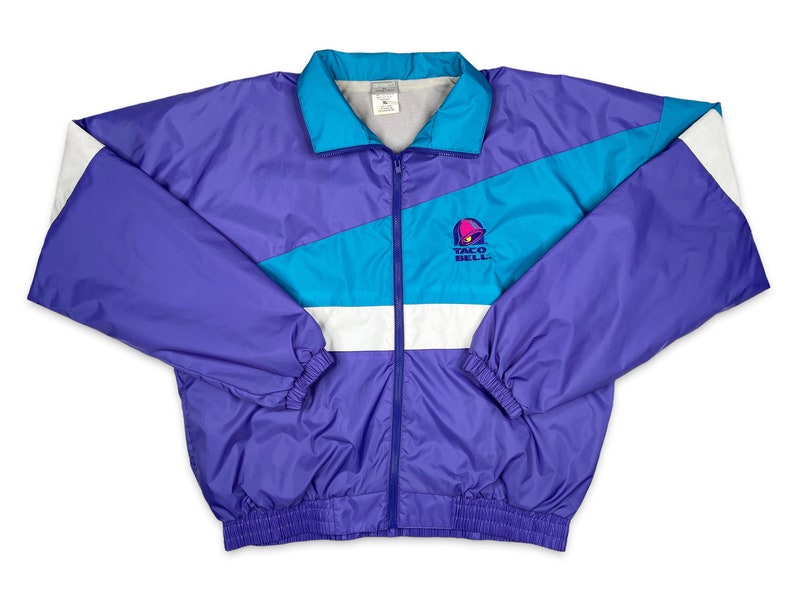 Vintage Taco Bell Windbreaker Jacket 90s Fast Food Uniform XL Etsy