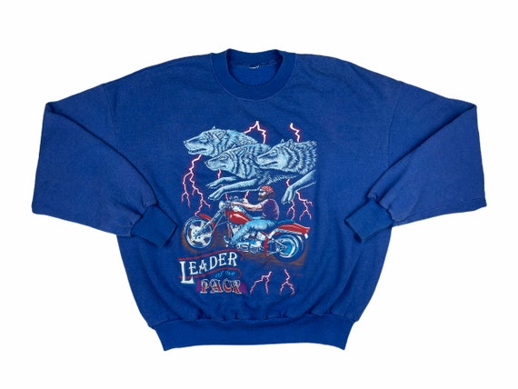 Vintage Leader of the Pack Crewneck Sweatshirt 90… - image 1