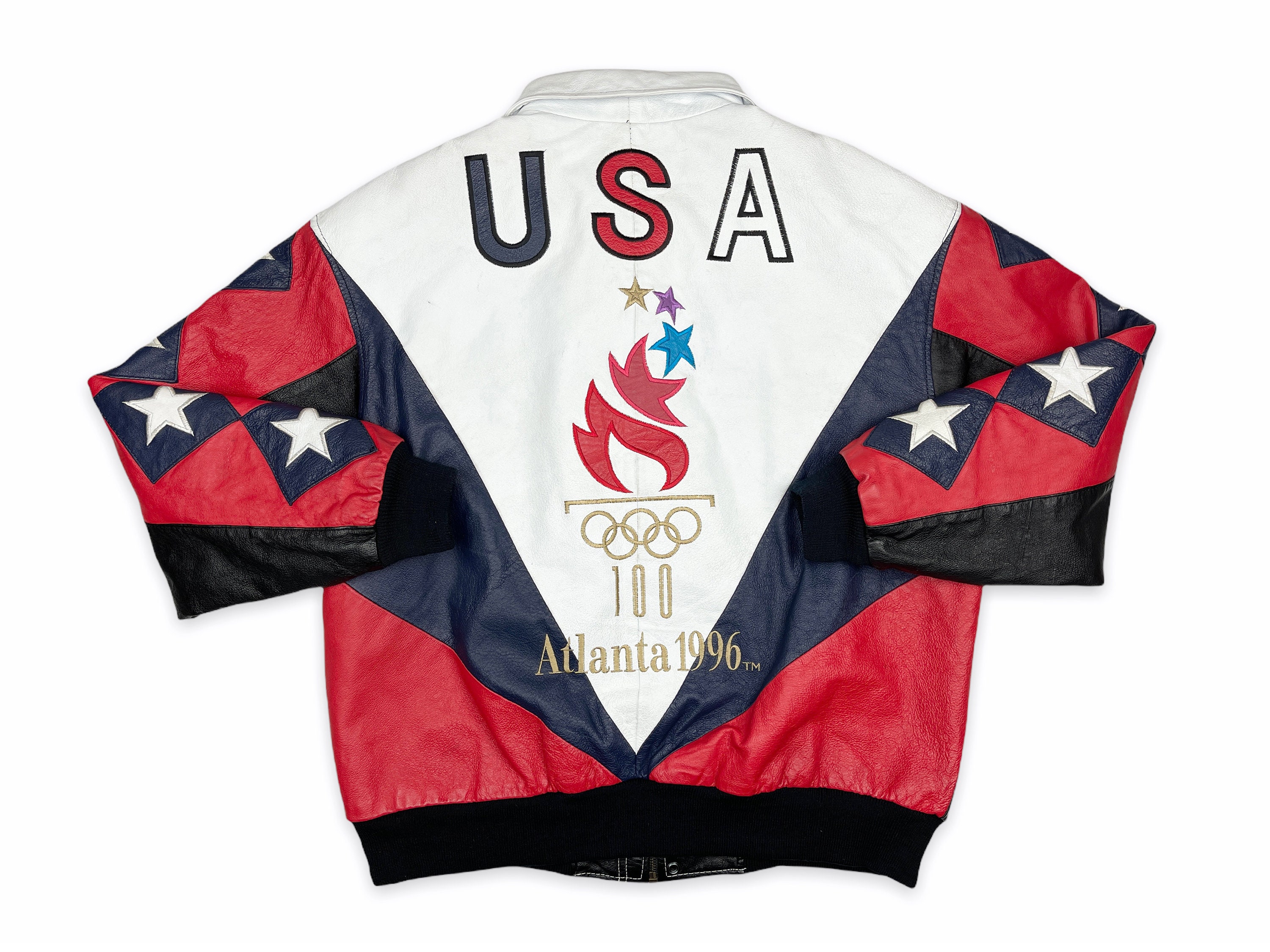 Vintage Olympic Games Leather Jacket 