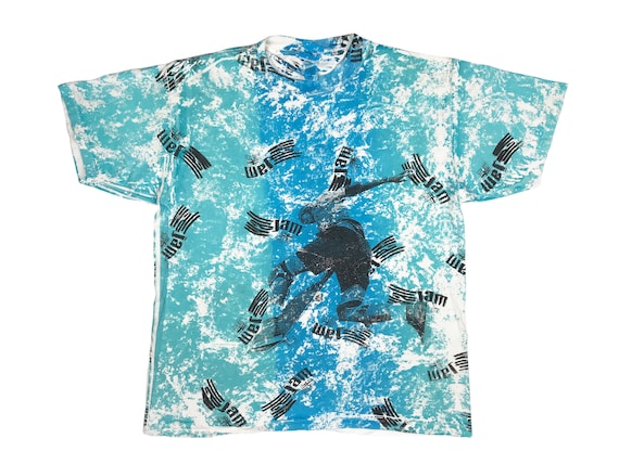 Vintage Skateboarding Shirt 90s All Over Print Wa… - image 1