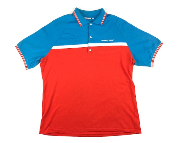 Vintage Dominos Pizza Polo Shirt Employee Uniform