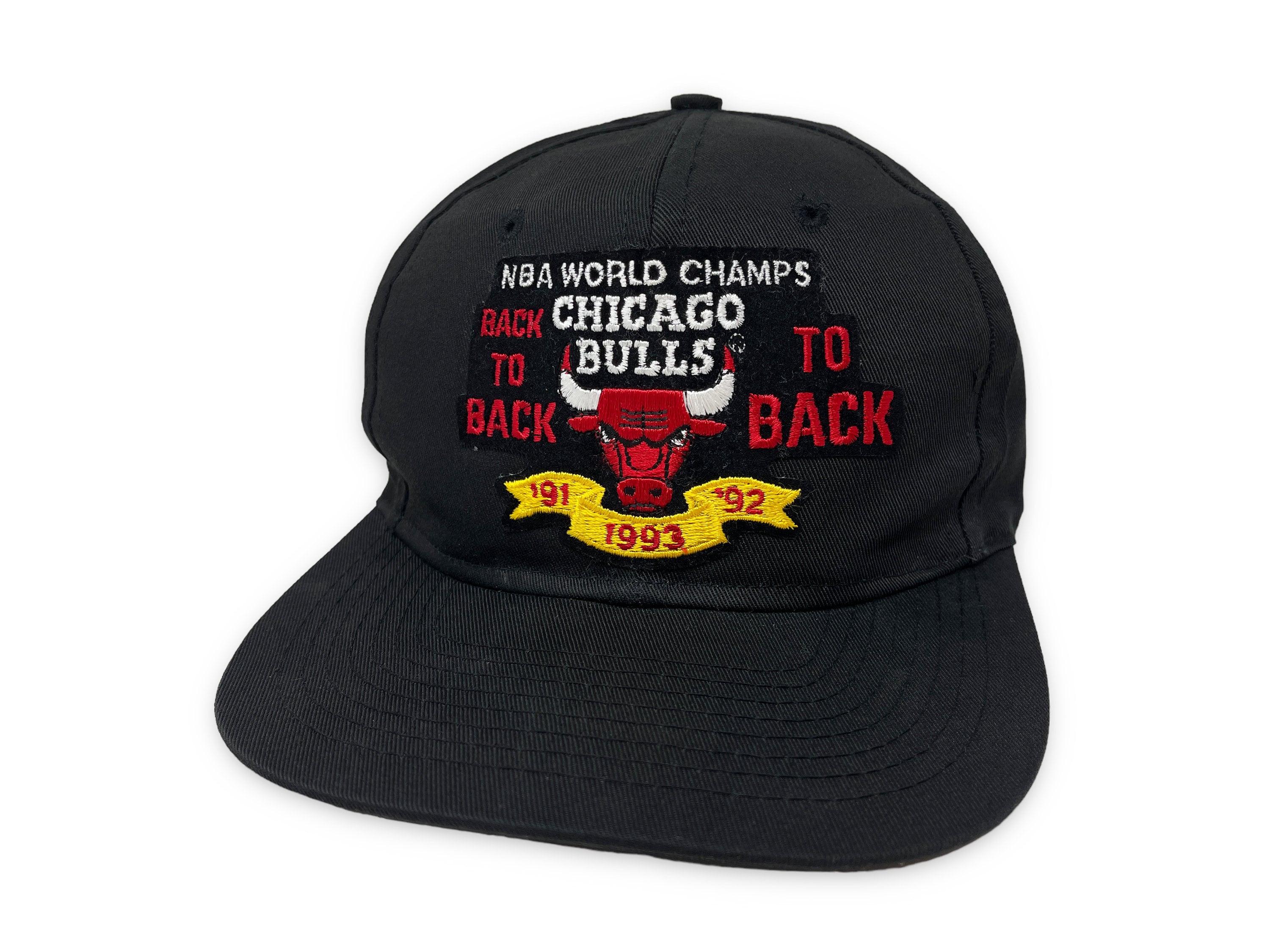 Vintage NBA Chicago Bulls World Champions Back to Back to Back 91 92 93  hat/cap