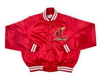 Vintage St Louis Cardinals Jacke 80er 90er Jahre Chalk Line Satin Bomber MLB R5