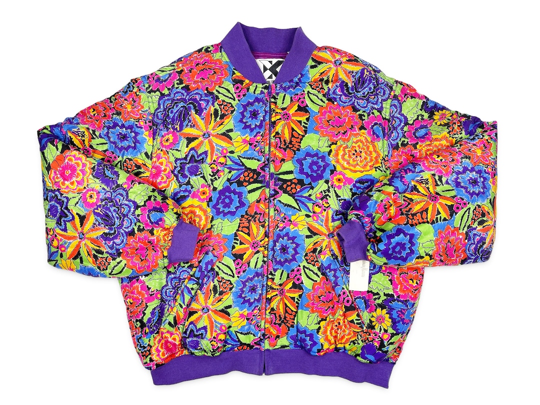 Floral silk store bomber jacket