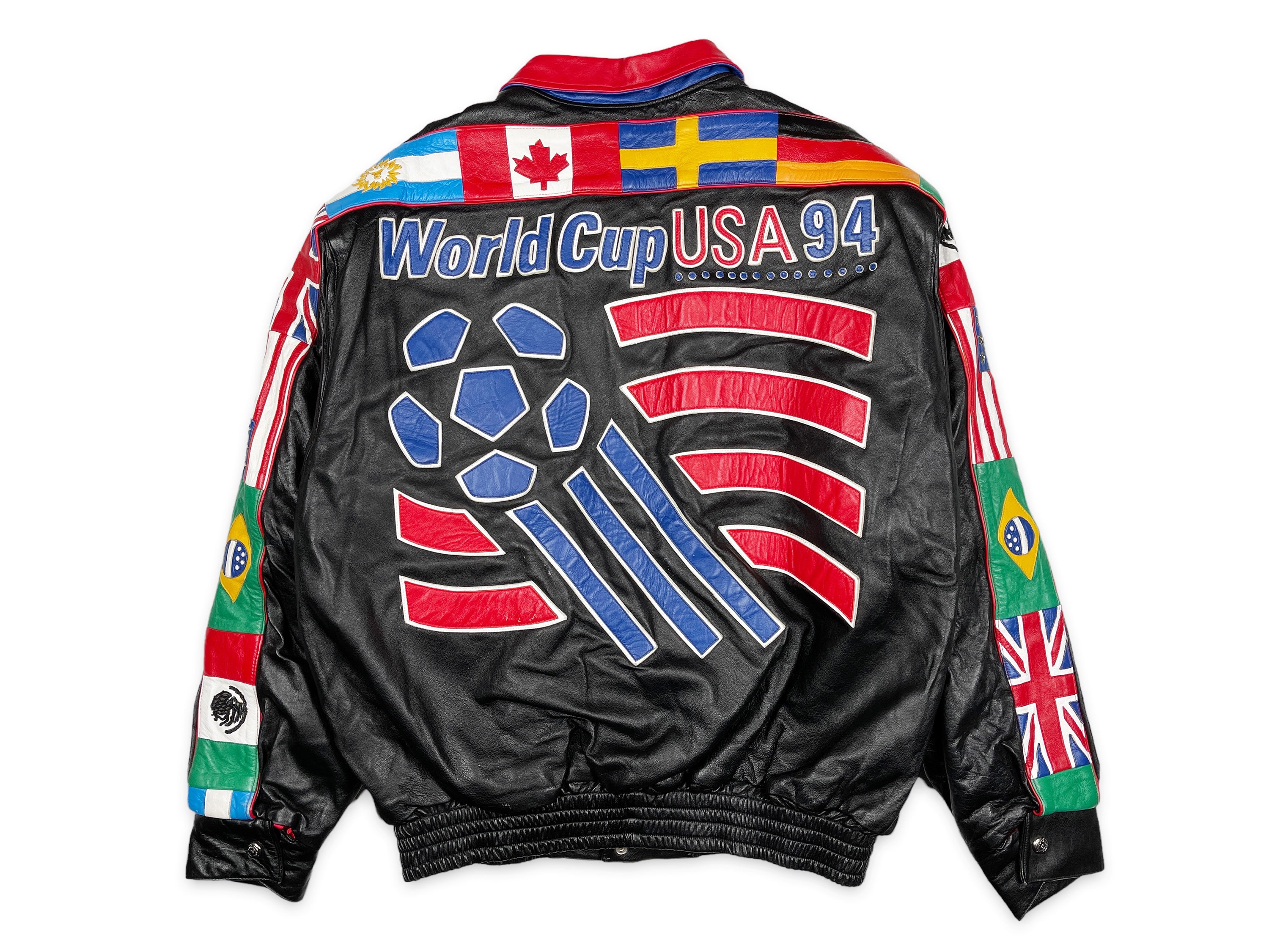【匿名発送】1994年ハワイで購入 当時物 USA94 ワールドカップ 革ジャン Vintage World Cup Leather Jacket 90s USA Soccer Football 1994 Jeff