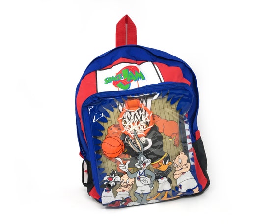 Vintage Space Jam Backpack 90s Book Bag 