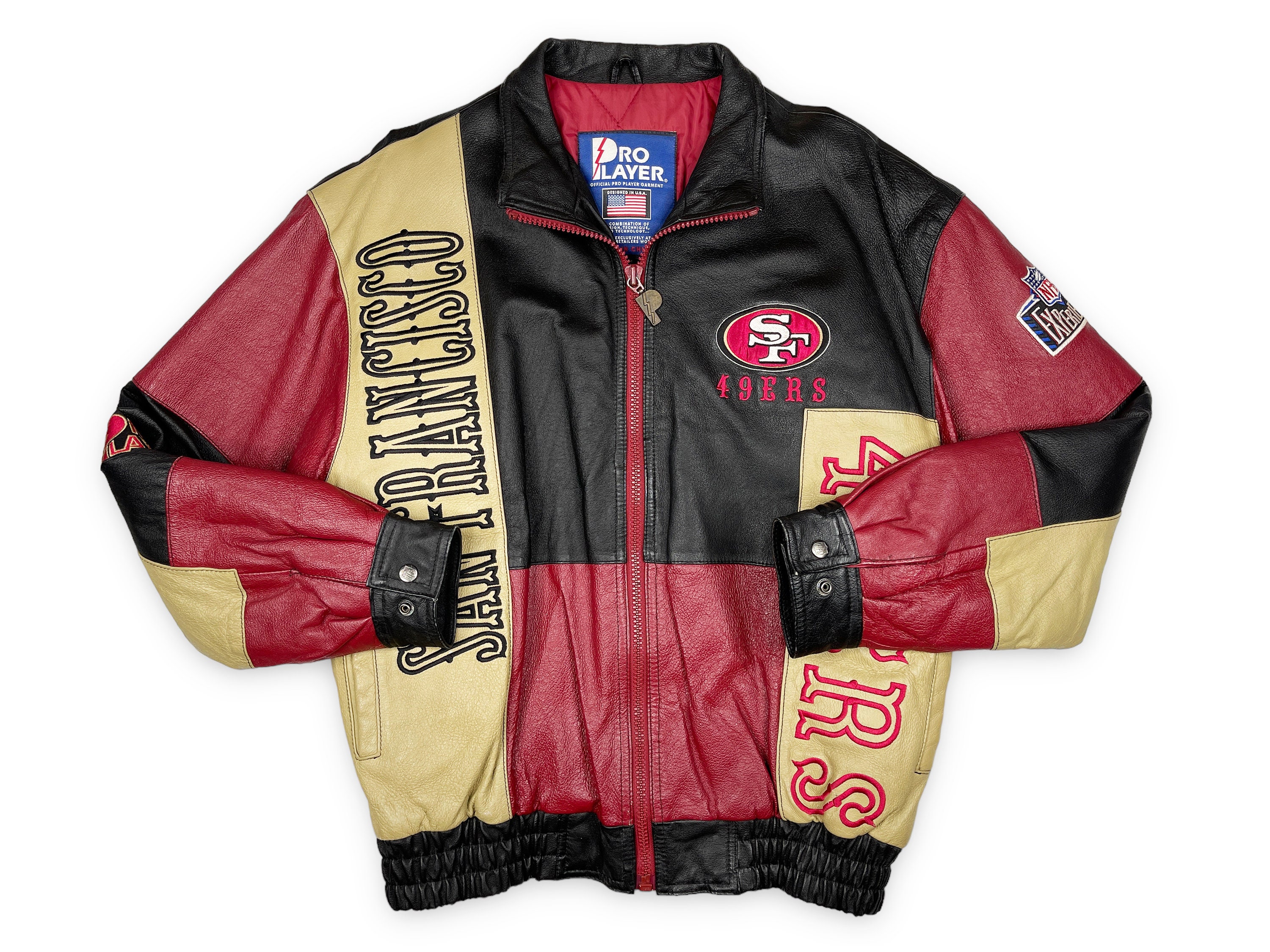 Vintage San Francisco 49ers Leather Jacket 90s NBA Pro Player R8