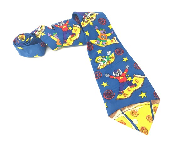 Vintage Chuck E Cheese Tie Employee Uniform 90s Pizza Necktie Etsy